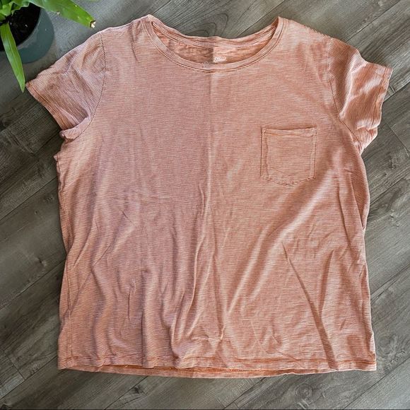 Universal Thread orange/cream striped shirt M - Picture 7 of 7